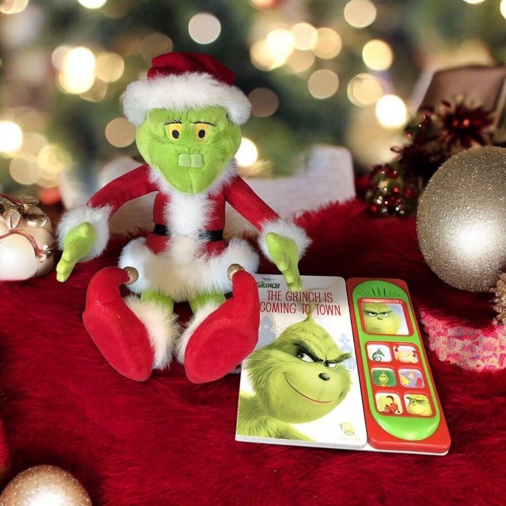 17" How the‎ GRINCH Stole Christmas Opposable Plush Dr Seuss + Play-a-Sound Book